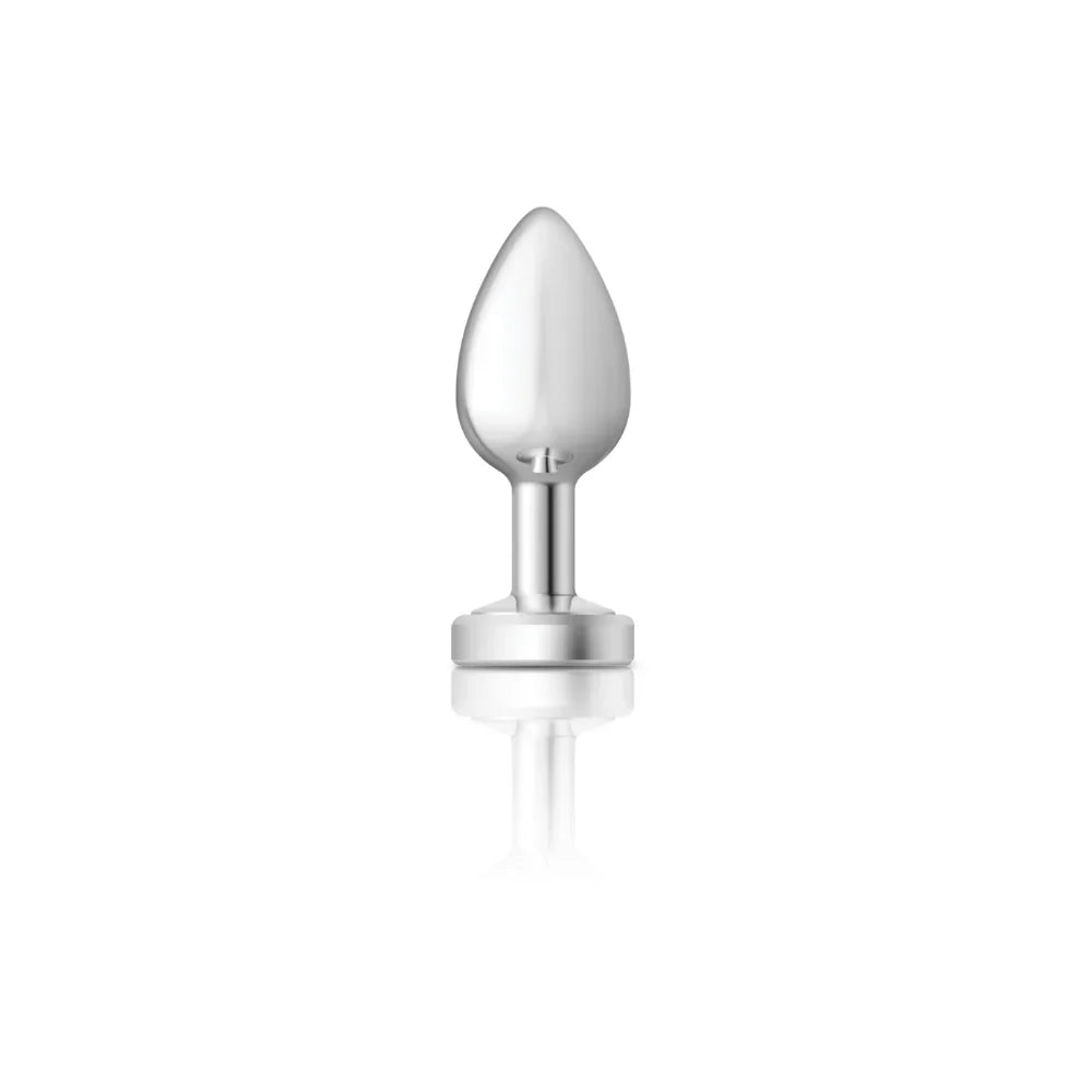 Metallic butt plug on a white background