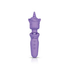 Purple unicorn-shaped toy on a white background