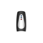 Black electronic men's masturbator  with buttons on a white background