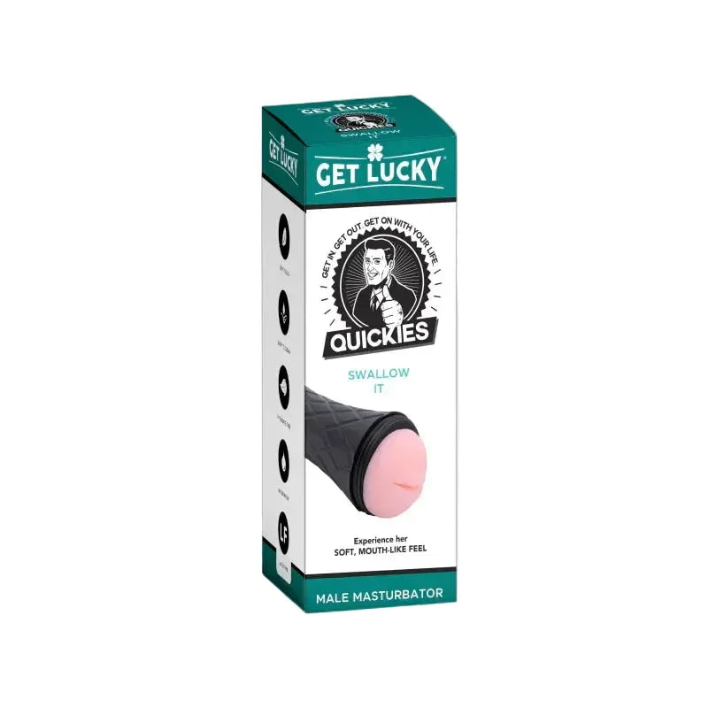 Quickies male masturbator packaging on a gray background