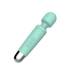 Mint green wand vibrator with 'minihalo' branding on a white background