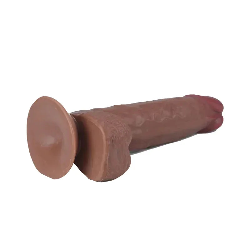Brown dildo on a white background