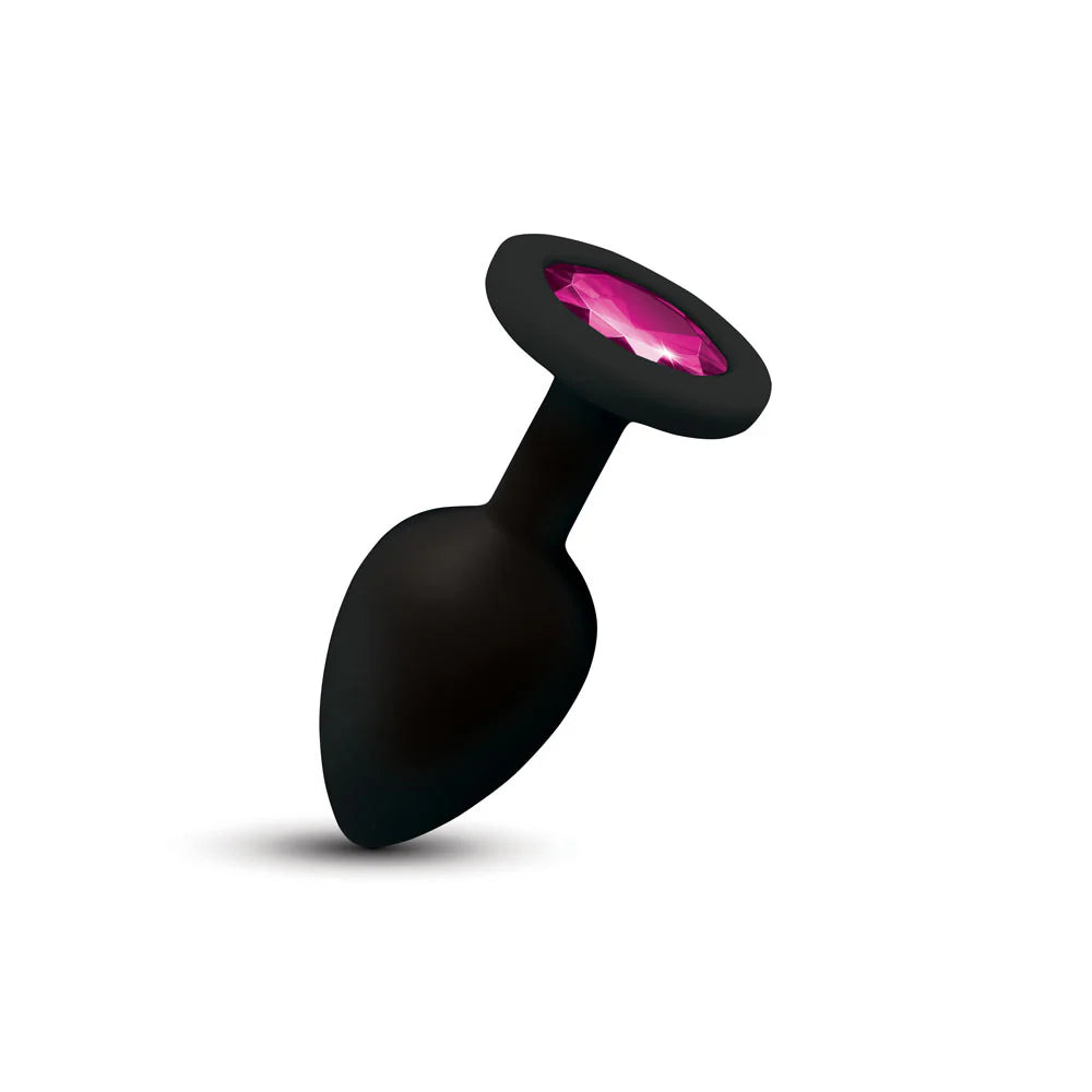 Gemma Pink Gem Black Silicone Plug - VIBEN