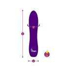 Purple Viben product with measurements on a white background