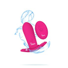 Pink Viben product with water droplets on a white background