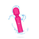 Pink wand with water splashes on a white background