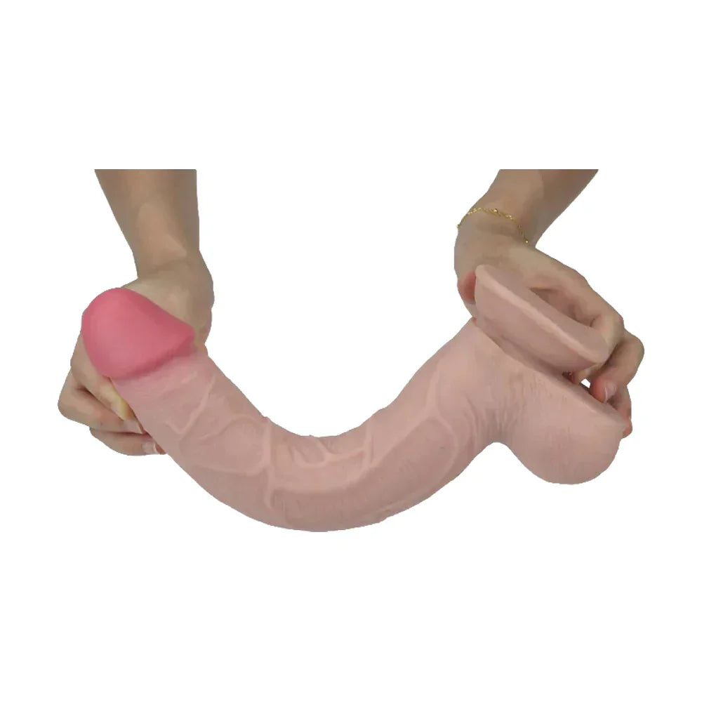 Real Skin 11" Dual Layer Dildo - Beige - VIBEN