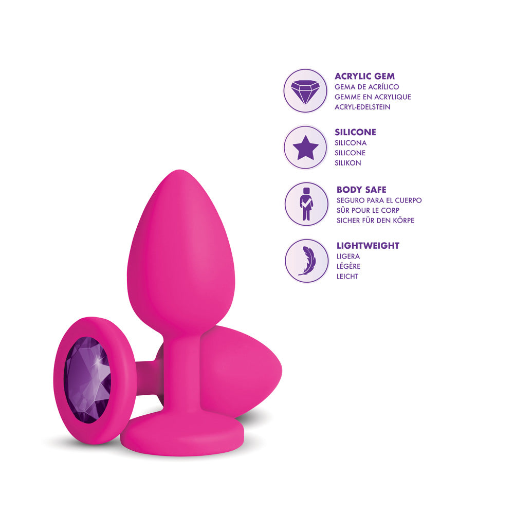 Gemma Purple Gem Pink Silicone Plug - VIBEN