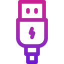 Purple USB cable icon with a lightning bolt symbol