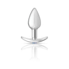 Silver butt plug on a white background