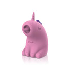 Pink unicorn-shaped vibrator with a white background