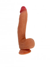 Real Skin 12” Dual Layer Dildo - Light Brown