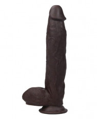 Real Skin 12” Dual Layer Dildo - Dark Brown